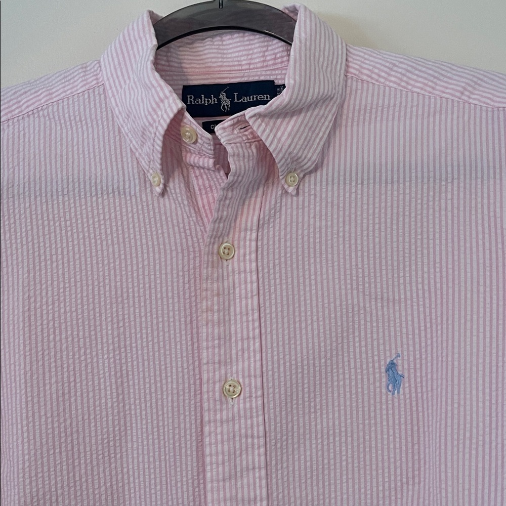 Polo by Ralph Lauren Pink Striped Button-Down Shirt - Picture 2 of 2